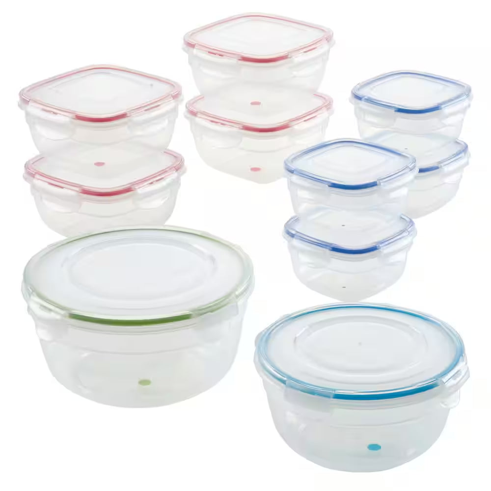 Color Mates 20-Piece Food Storage Container and Organization Set