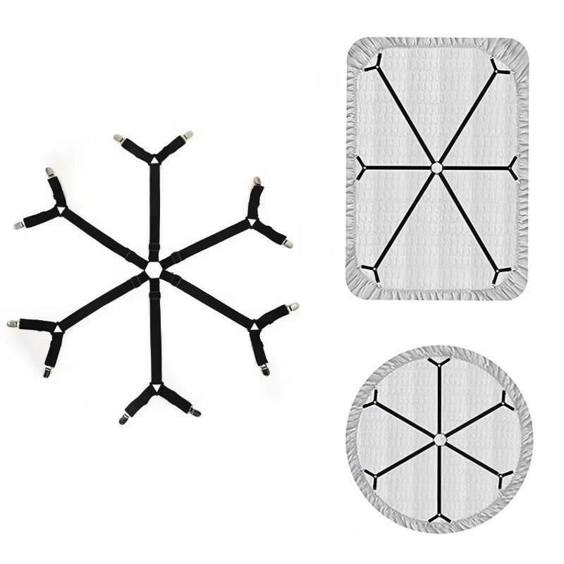Universal Bed Sheet Fixed Holder High Elastic Adjustable Crisscross Fastener Straps Kits Non-Slip Sofa Cover Clips