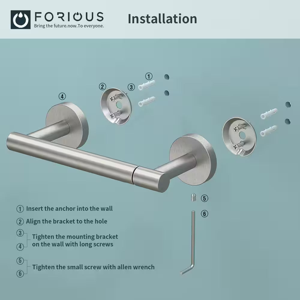 Wall Mount Post Toilet Paper Holder in Brushed Nickel