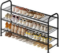 Shoe Rack Long 3 Tier Metal Shoe Organizer Metal Wide Shoe Shelf for Closet Entryway Bedroom Large Capacity Black