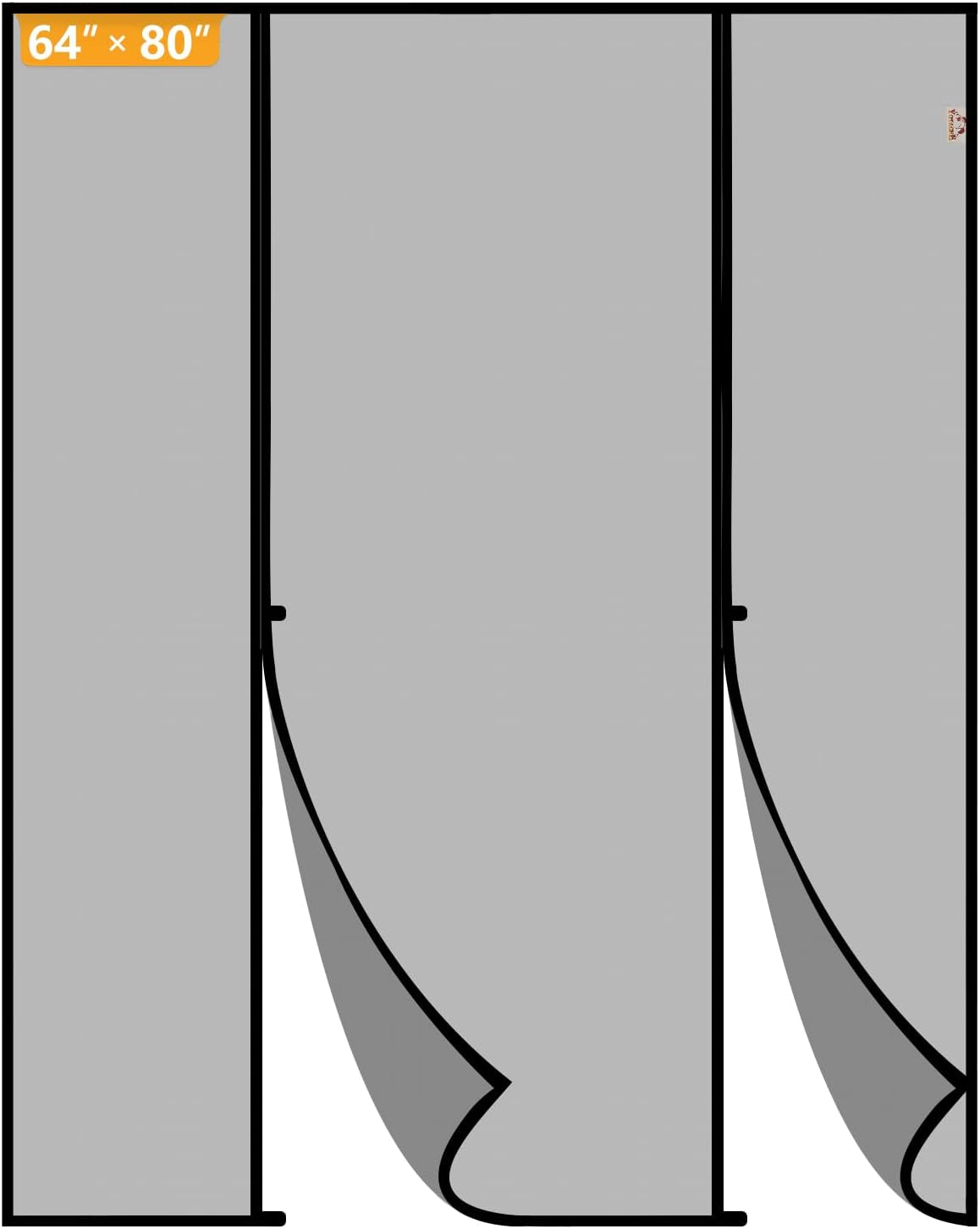 Magnetic Screen Door for Sliding & French Doors 64"X80", Screen Size 66"X81" Reinforced Mesh with Strong Magnets for Double Door & Large Size Front/Back Patio Doors