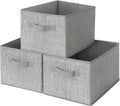 Closet Storage Bins, Storage Baskets for Closet, Fabric Bins for Clothes, Closet Organizer Bins, Gray, Medium, 3-Pack