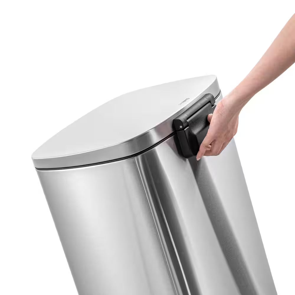13 Gal. Stainless Steel Kitchen Trashcan, Step-On, Rectangle