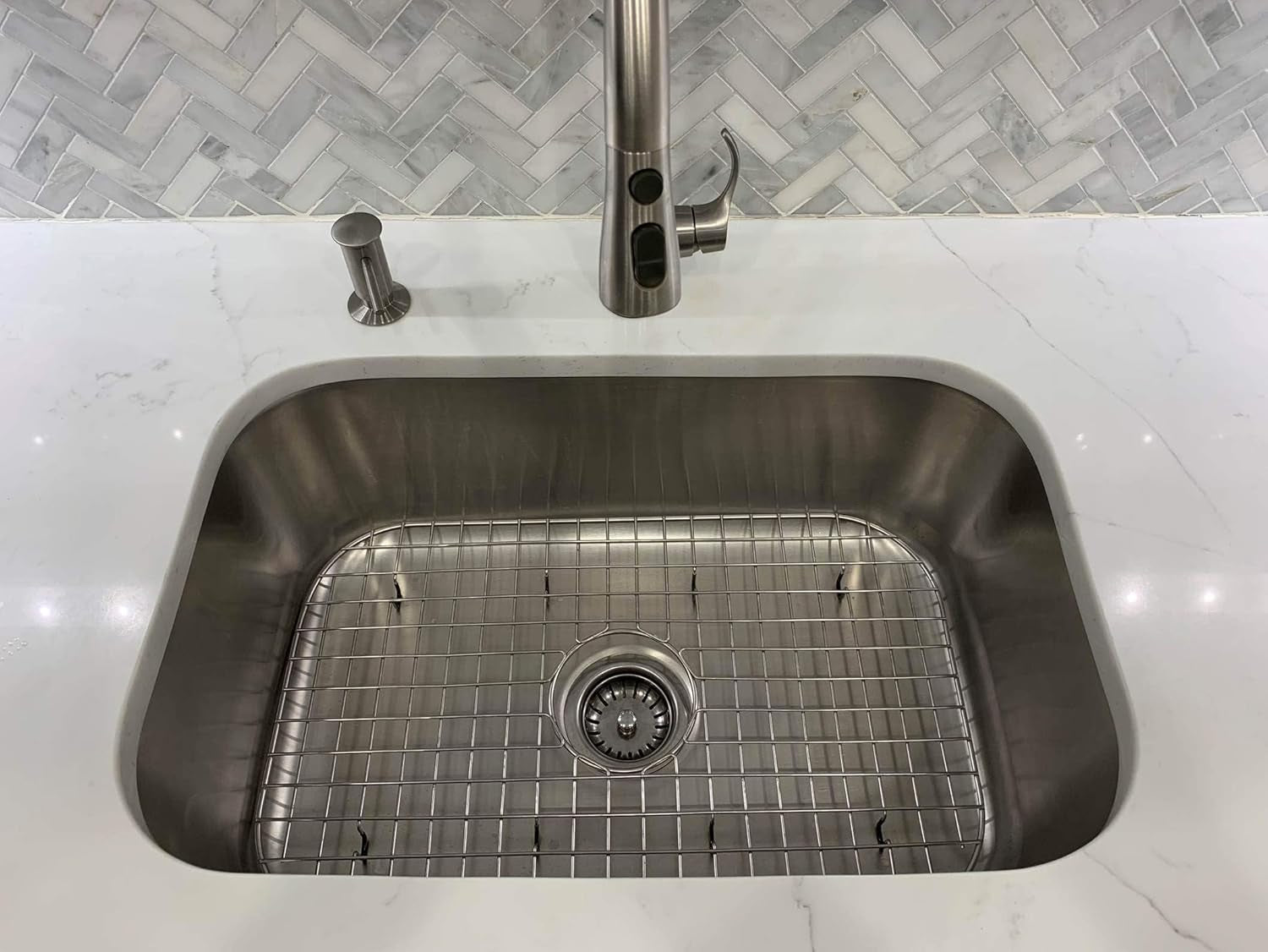 Sink Protectors for Kitchen Sink, Rust-Resistant Scratch-Preventing Stainless Steel Sink Protector Grid, Non-Slip Kitchen Sink Rack for Washing, 23 X 14.4 X 1 Inch