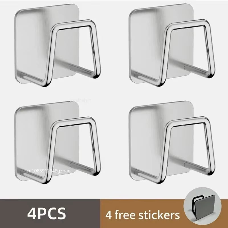 Kitchen Stainless Steel Sink Sponges Holder Self Adhesive Drain Drying Rack Kitchen Wall Hooks Accessories Storage Organizer