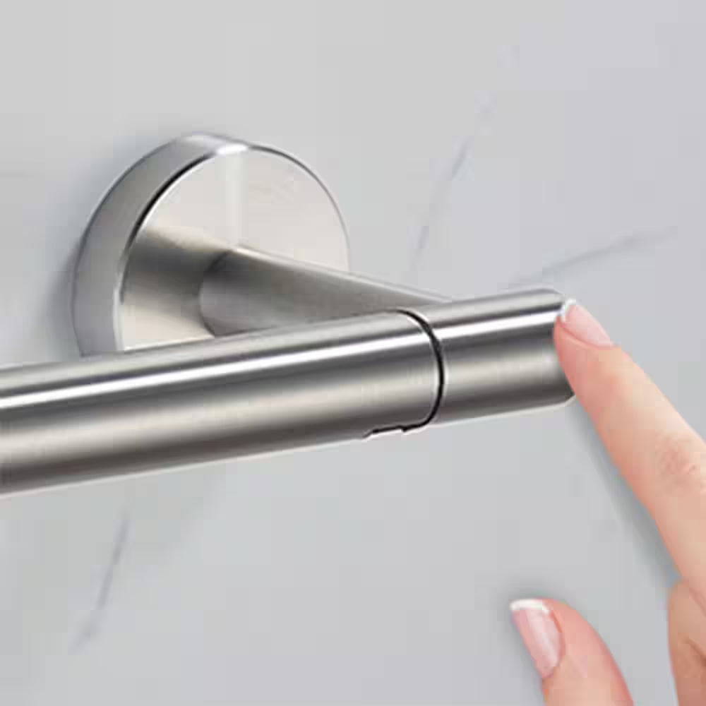 Wall Mount Post Toilet Paper Holder in Brushed Nickel