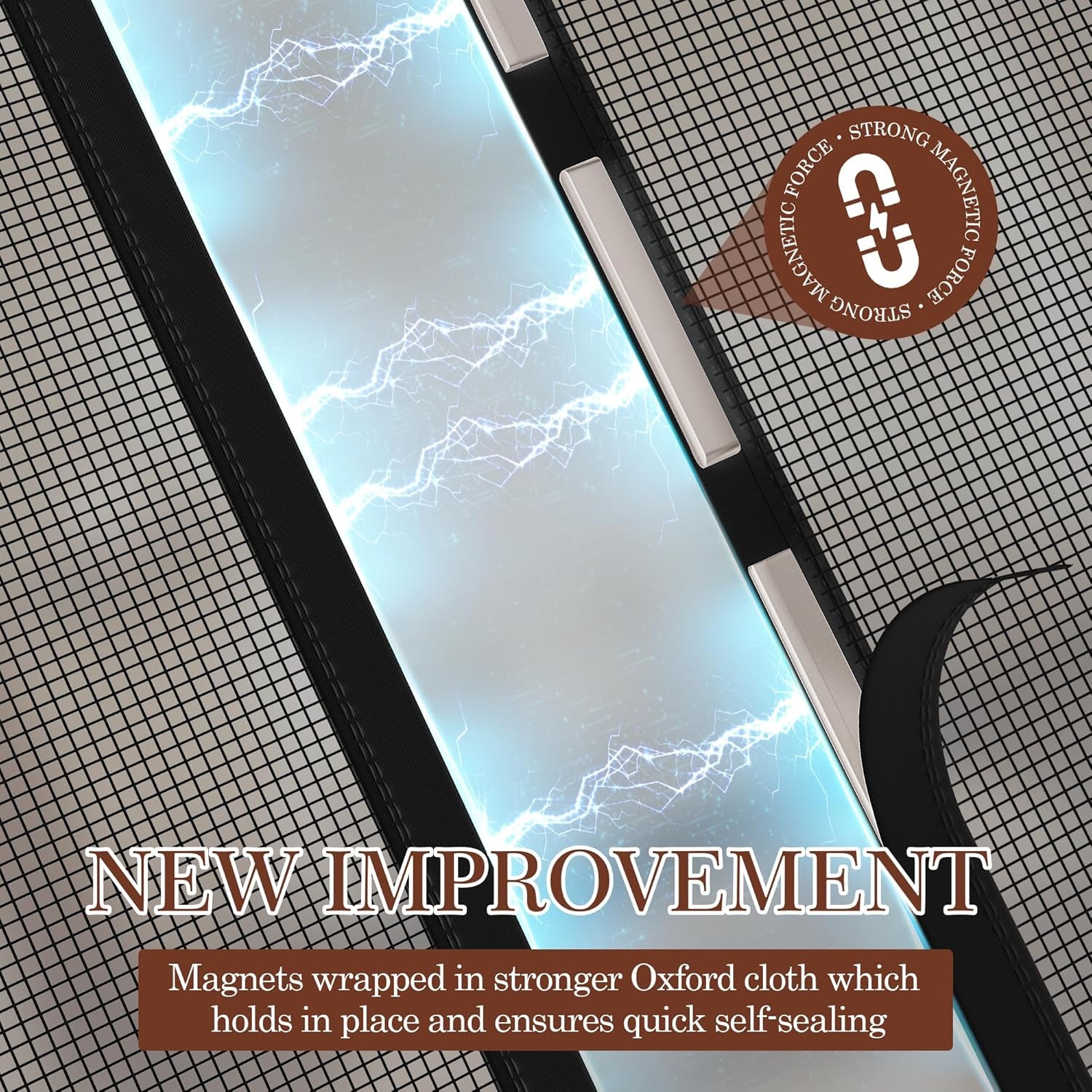 Magnetic Screen Door for Sliding & French Doors 64"X80", Screen Size 66"X81" Reinforced Mesh with Strong Magnets for Double Door & Large Size Front/Back Patio Doors