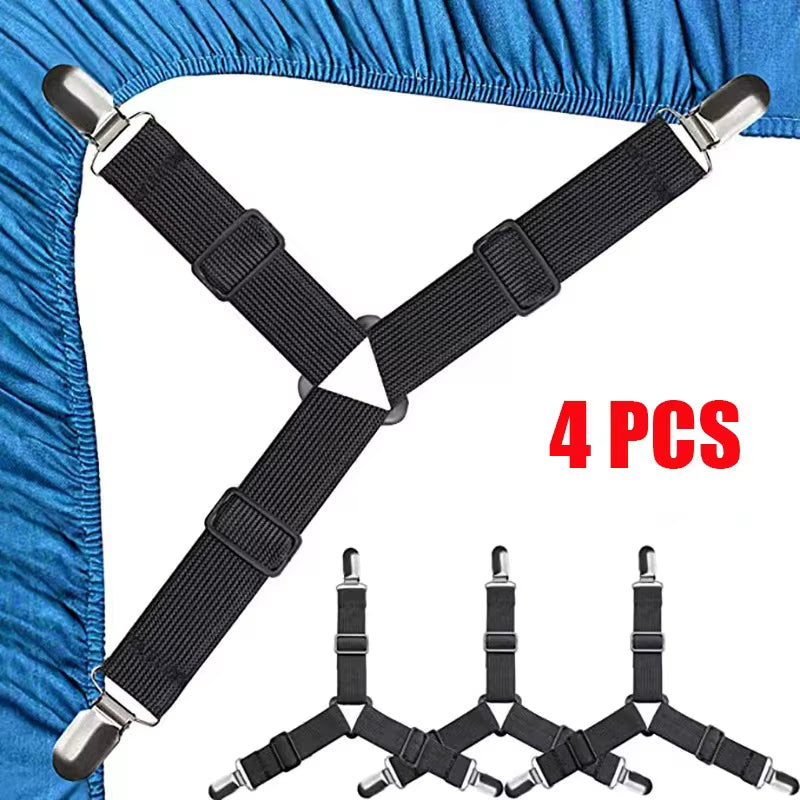 Universal Bed Sheet Fixed Holder High Elastic Adjustable Crisscross Fastener Straps Kits Non-Slip Sofa Cover Clips