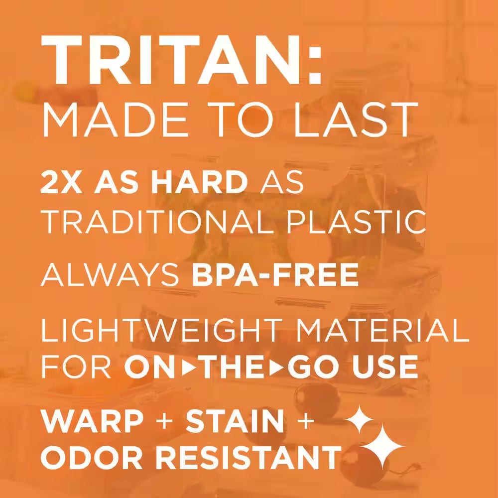 Tritan 2-Piece 44 Oz. Square Food Storage Container Set
